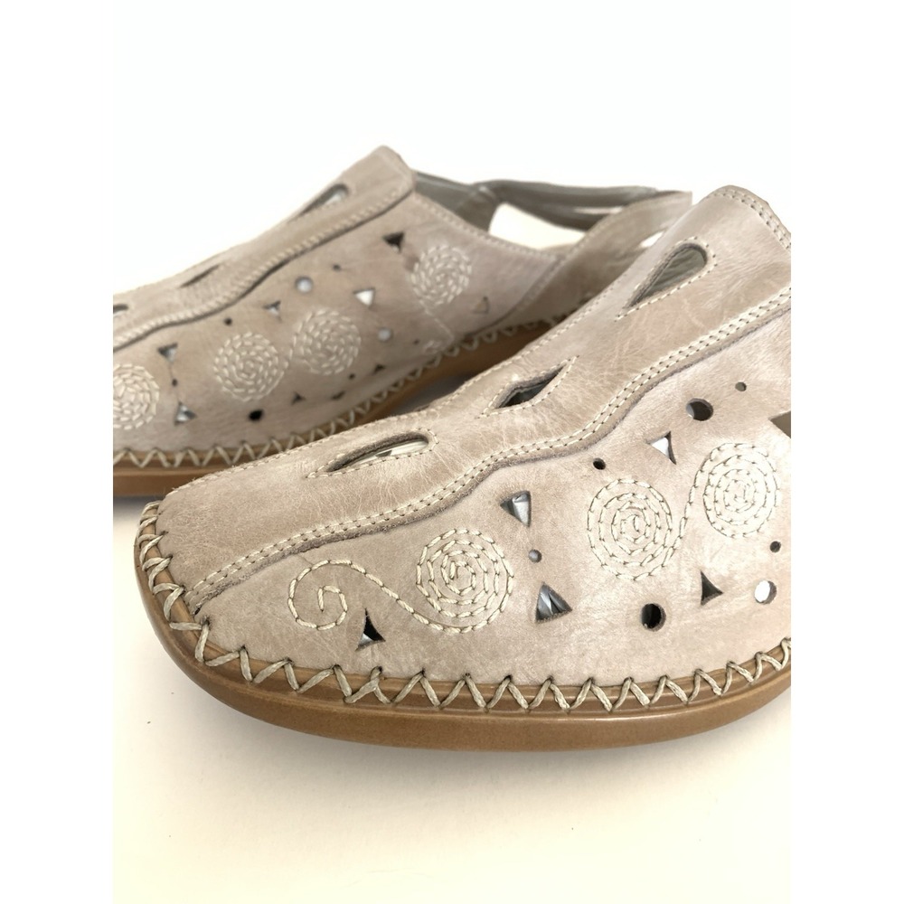 Remonte Women's Beige Leather Slingback Comfort Shoes Clogs EU 41 / US 10 - Picture 4 of 15